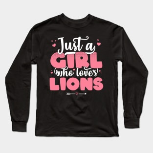 Just A Girl Who Loves Lions - Cute Lion lover gift product Long Sleeve T-Shirt